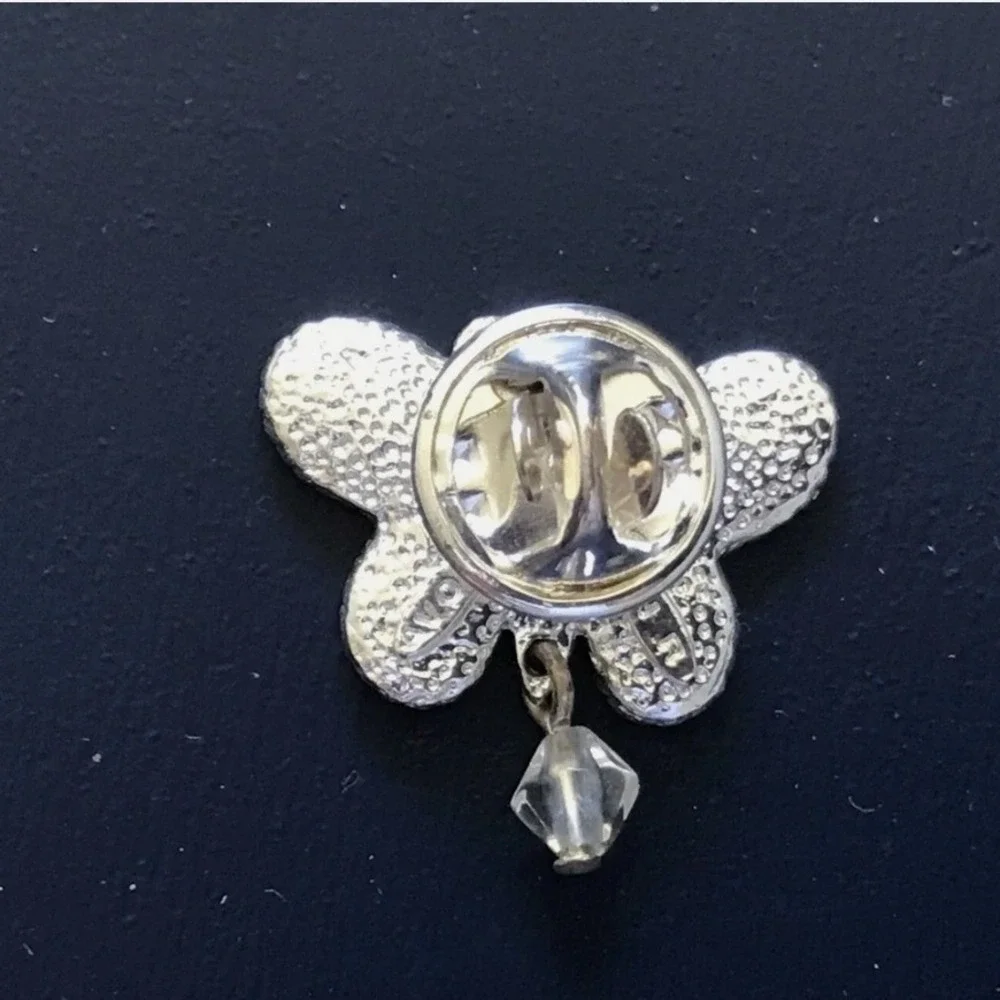 Sparkling Butterfly Pin Brooch Dangle Crystal Rhinestone Silver hat,‎ tie lapel
